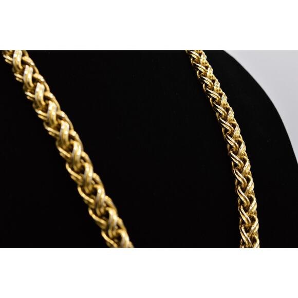 Givenchy Vintage Necklace HEAVY Wheat Chain Chunky Runway Signed AS IS  80s BinG - Picture 6 of 12